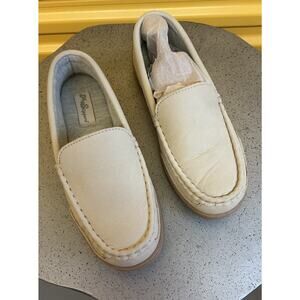 “My Slipper” Leather Moccasin Womens 6W Cream Slip On Foam My Pillow 74469-02